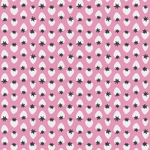 Fruity - Strawberries-Pink/White by Paintbrush Studio