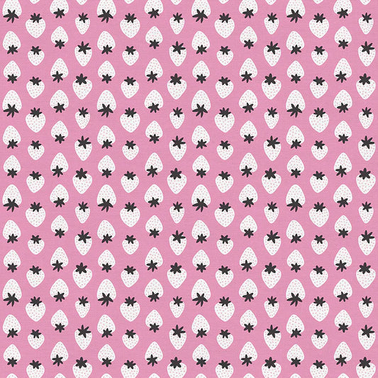 Fruity - Strawberries-Pink/White by Paintbrush Studio