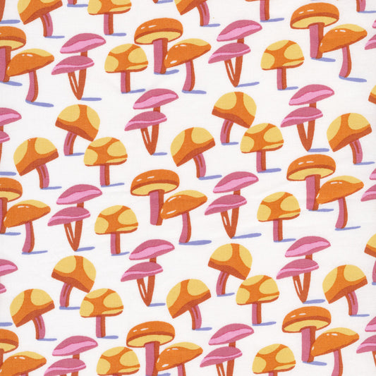 Mushrooms - Comforts of Home - ORGANIC COTTON - PINK/ORANGE