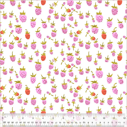 Lilac and Cream Strawberries - Heather Ross 20th Anniversary Collection