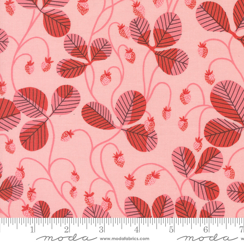 Virginia (Strawberries) in Light Pink - Love Letter Collection by Lizzy House
