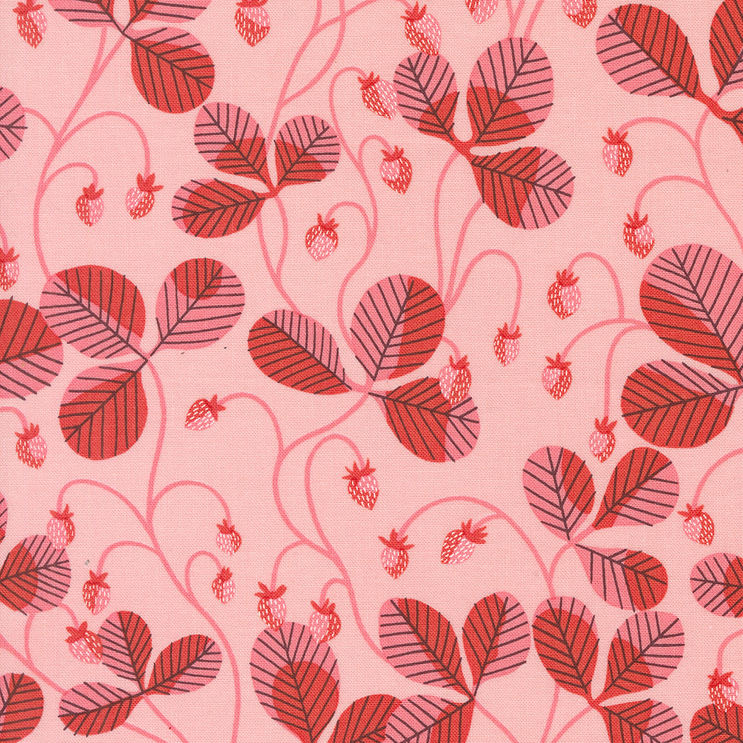 Virginia (Strawberries) in Light Pink - Love Letter Collection by Lizzy House