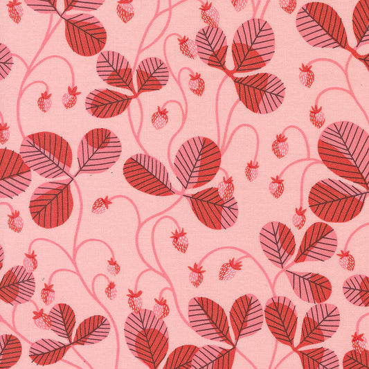 Virginia (Strawberries) in Light Pink - Love Letter Collection by Lizzy House