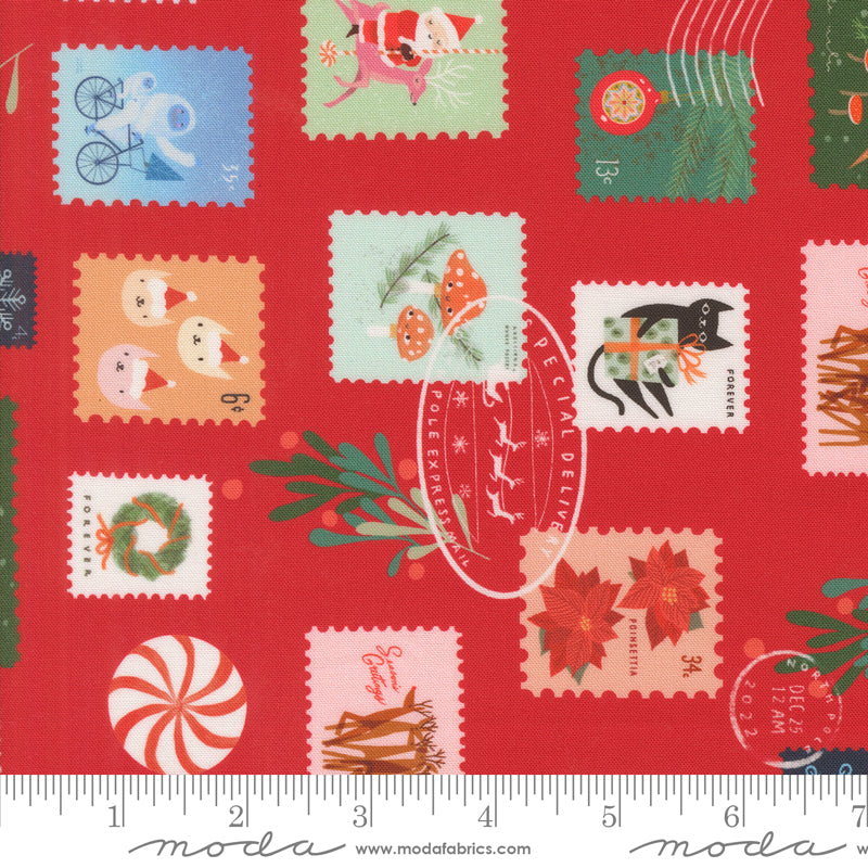 Christmas Stamps in Red- Tiny Christmas Collection by Lizzy House