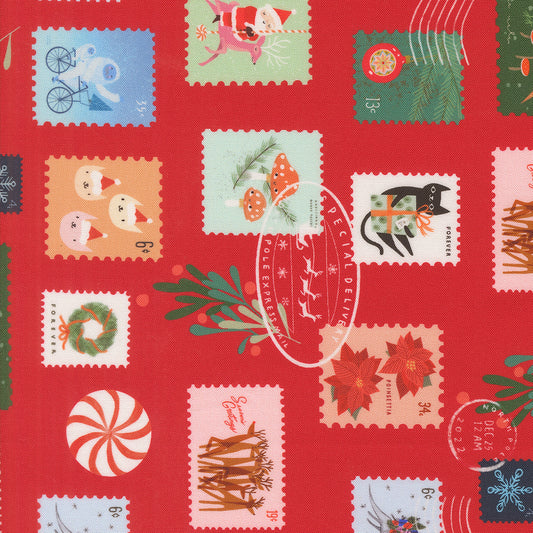 Christmas Stamps in Red- Tiny Christmas Collection by Lizzy House