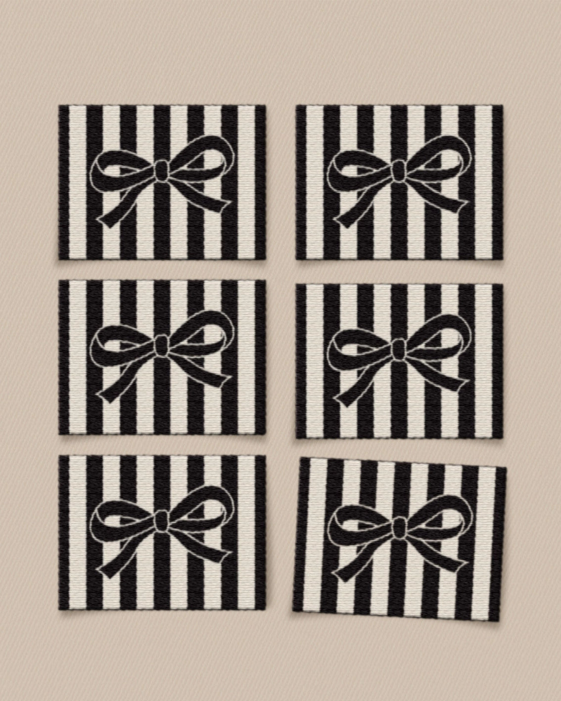 Black Bow Large Garment Woven Labels by Matchy Matchy Sewing Club