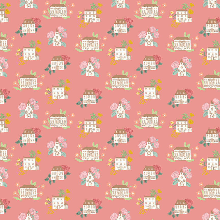 Emma Houses Rose - Riley Blake Designs - *OOP