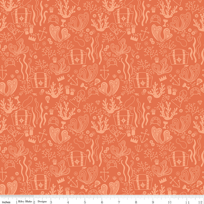 Hoist the Sails Orange Buried Treasure - Riley Blake Designs