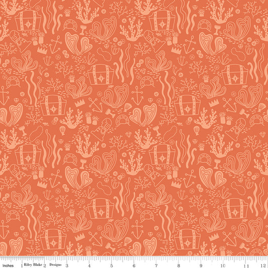 Hoist the Sails Orange Buried Treasure - Riley Blake Designs