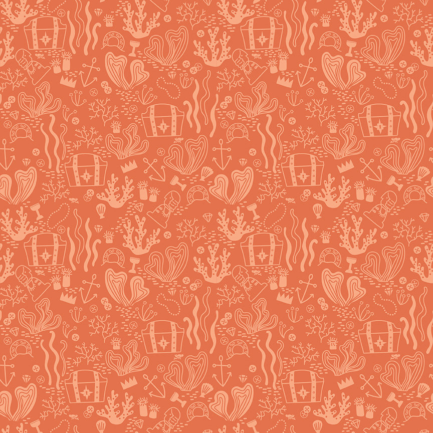 Hoist the Sails Orange Buried Treasure - Riley Blake Designs