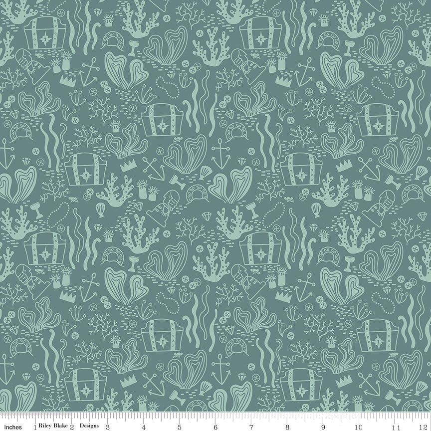 Hoist the Sails Teal Buried Treasure - Riley Blake Designs