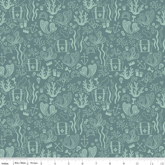 Hoist the Sails Teal Buried Treasure - Riley Blake Designs