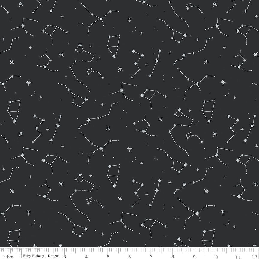 FQ - Hoist the Sails Black Constellations - Riley Blake Designs