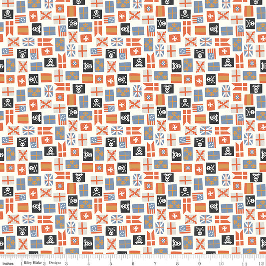 Hoist the Sails Off White Flags - Riley Blake Designs