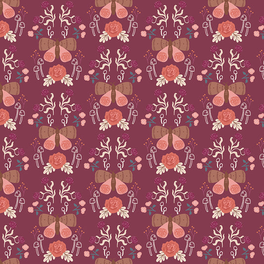 Sweetbriar Wine Moth Damask - Riley Blake Designs