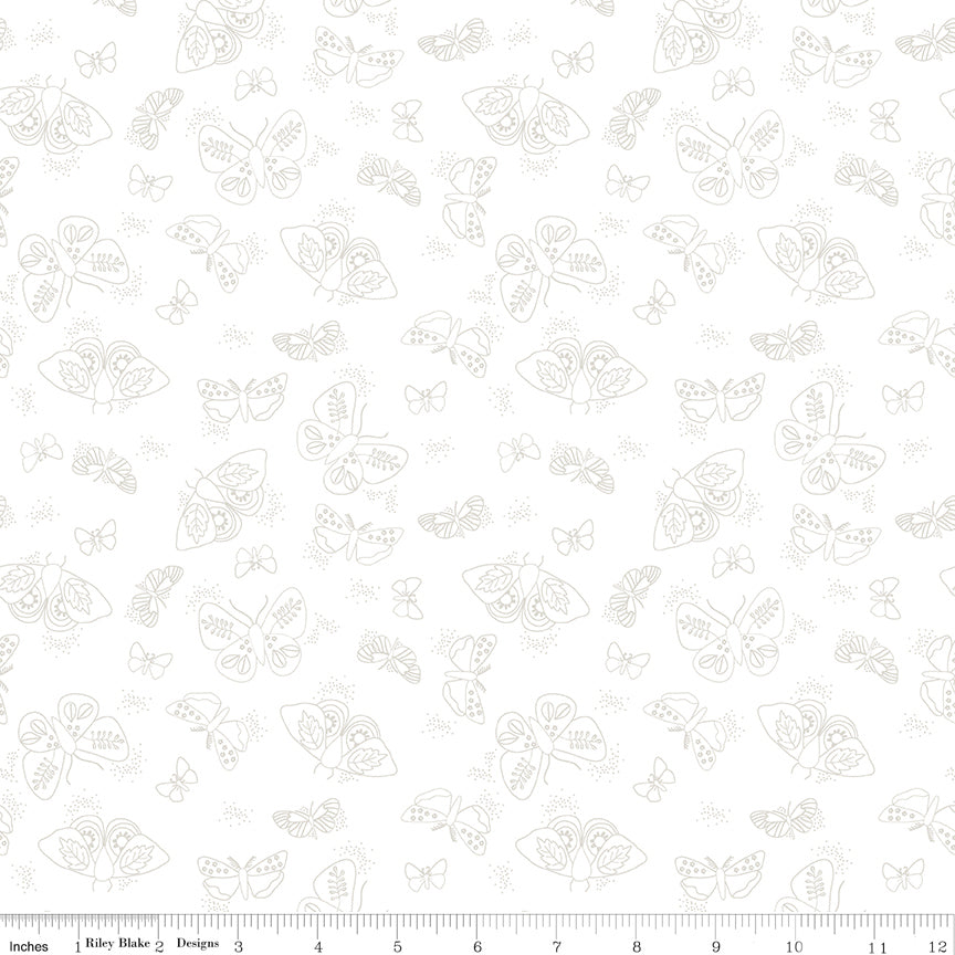 Lights on - Flutter - White Tone on Tone - Riley Blake Designs