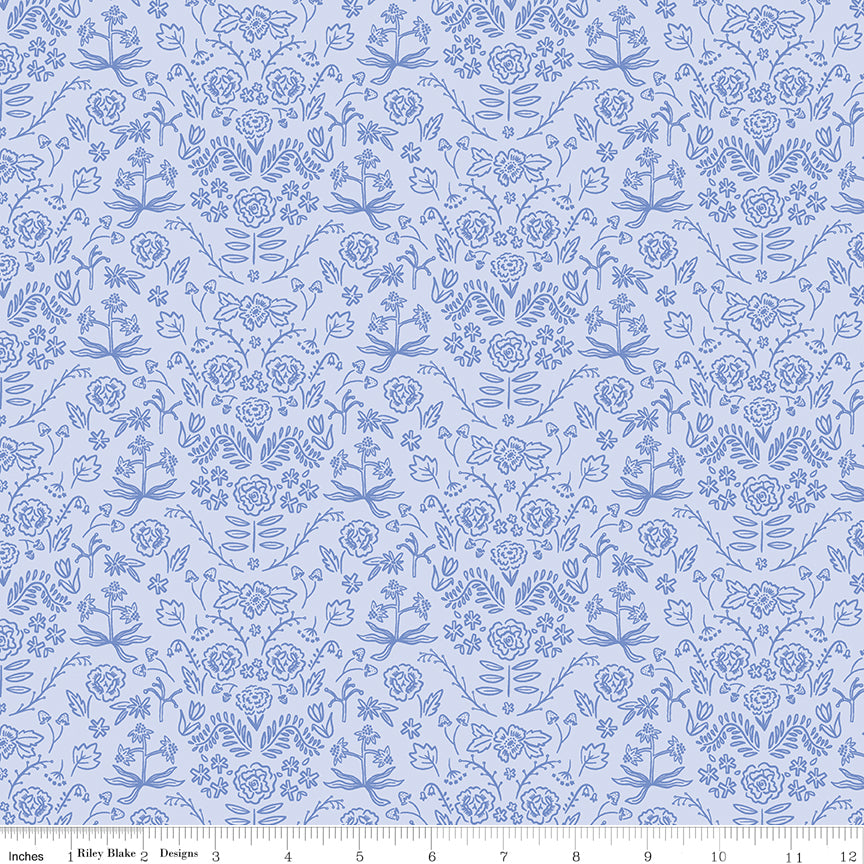 Chloe Damask in Light Blue