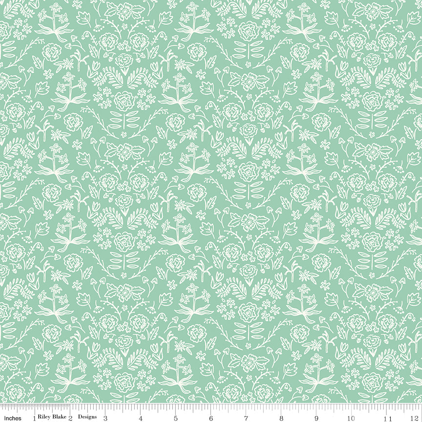 Chloe Damask in Mint