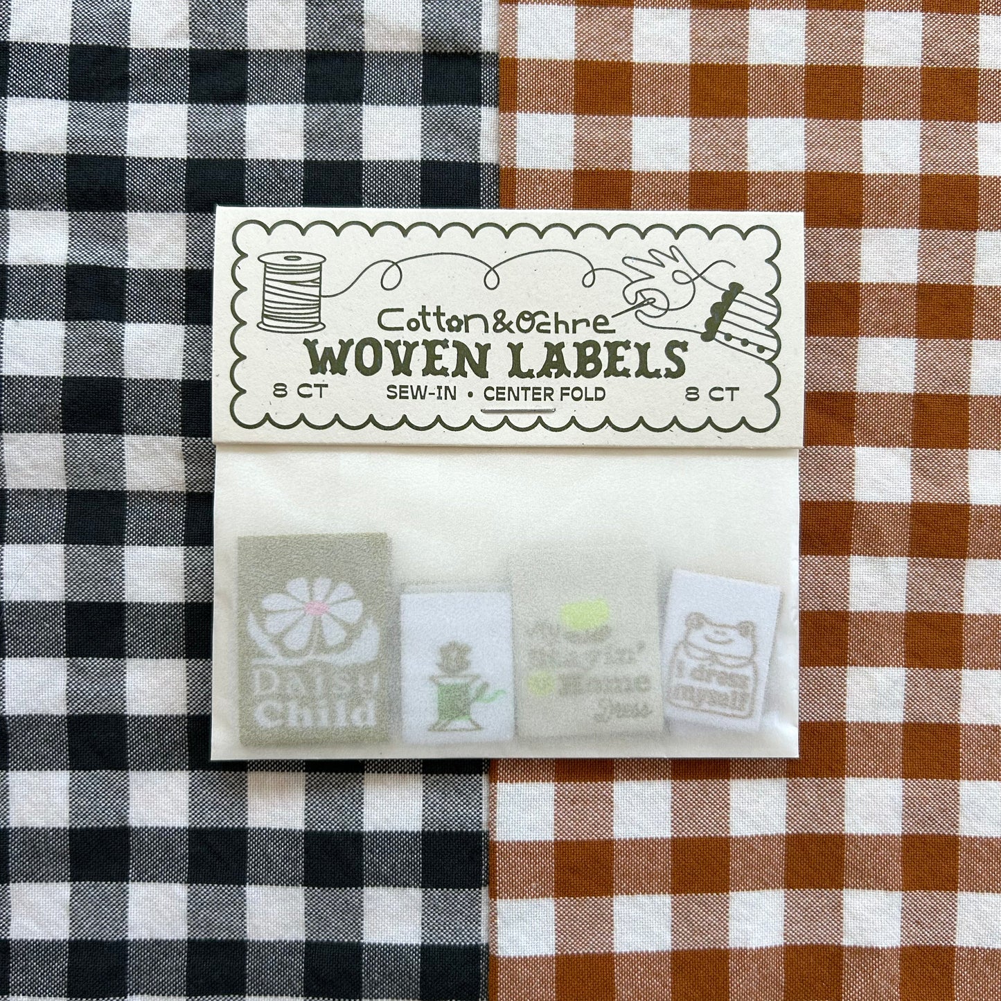 Mossy Pack Sew-in Folded Woven Labels by Cotton and Ochre