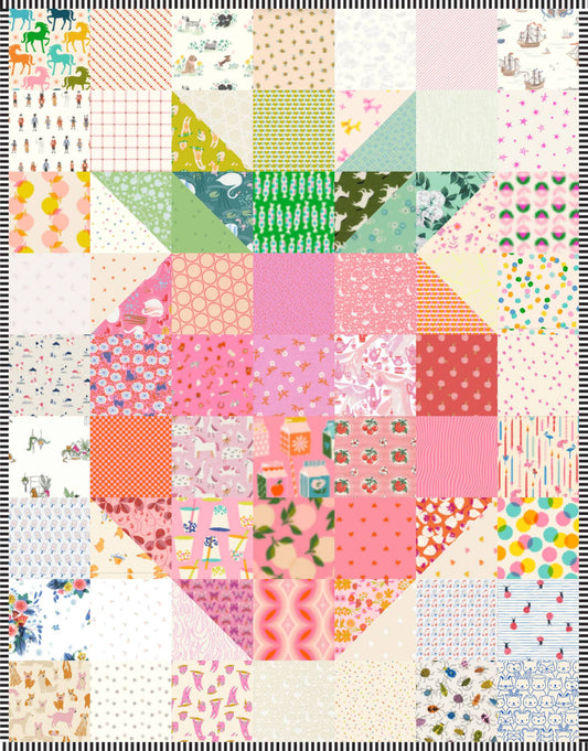 *PREORDER* Jumbo Scrappy Happy PINK Strawberry Quilt Kit