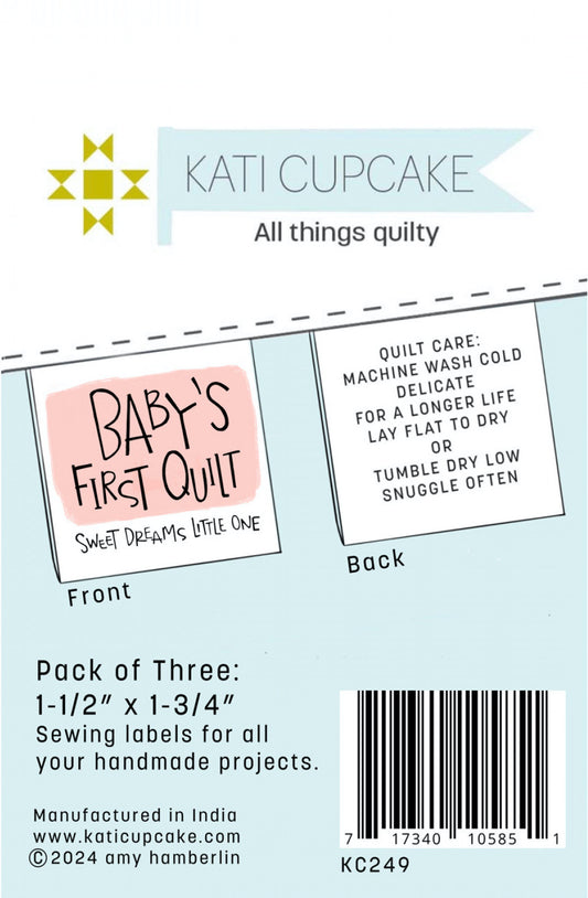Baby's First Quilt Labels (PINK) by Kati Cupcake