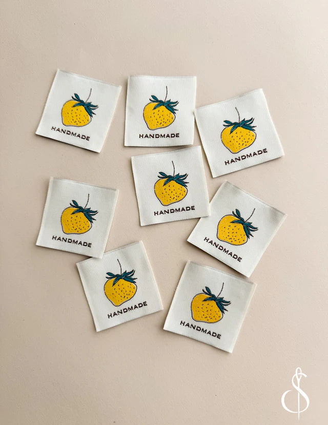 Yellow Strawberry - Handmade - Woven Labels by Minki Kim