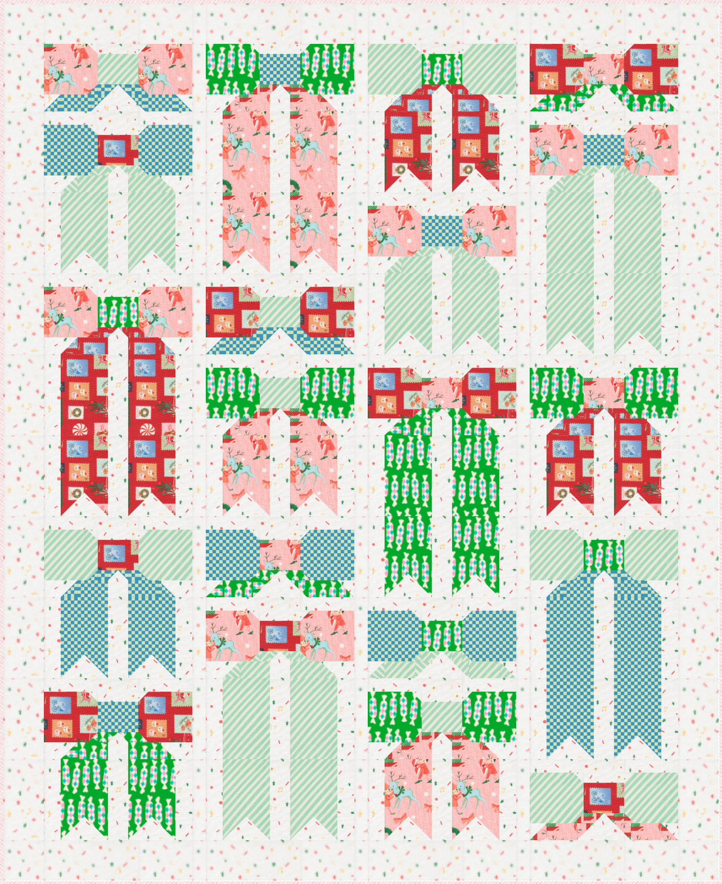 Christmas Bows - Top Knot Quilt Kit