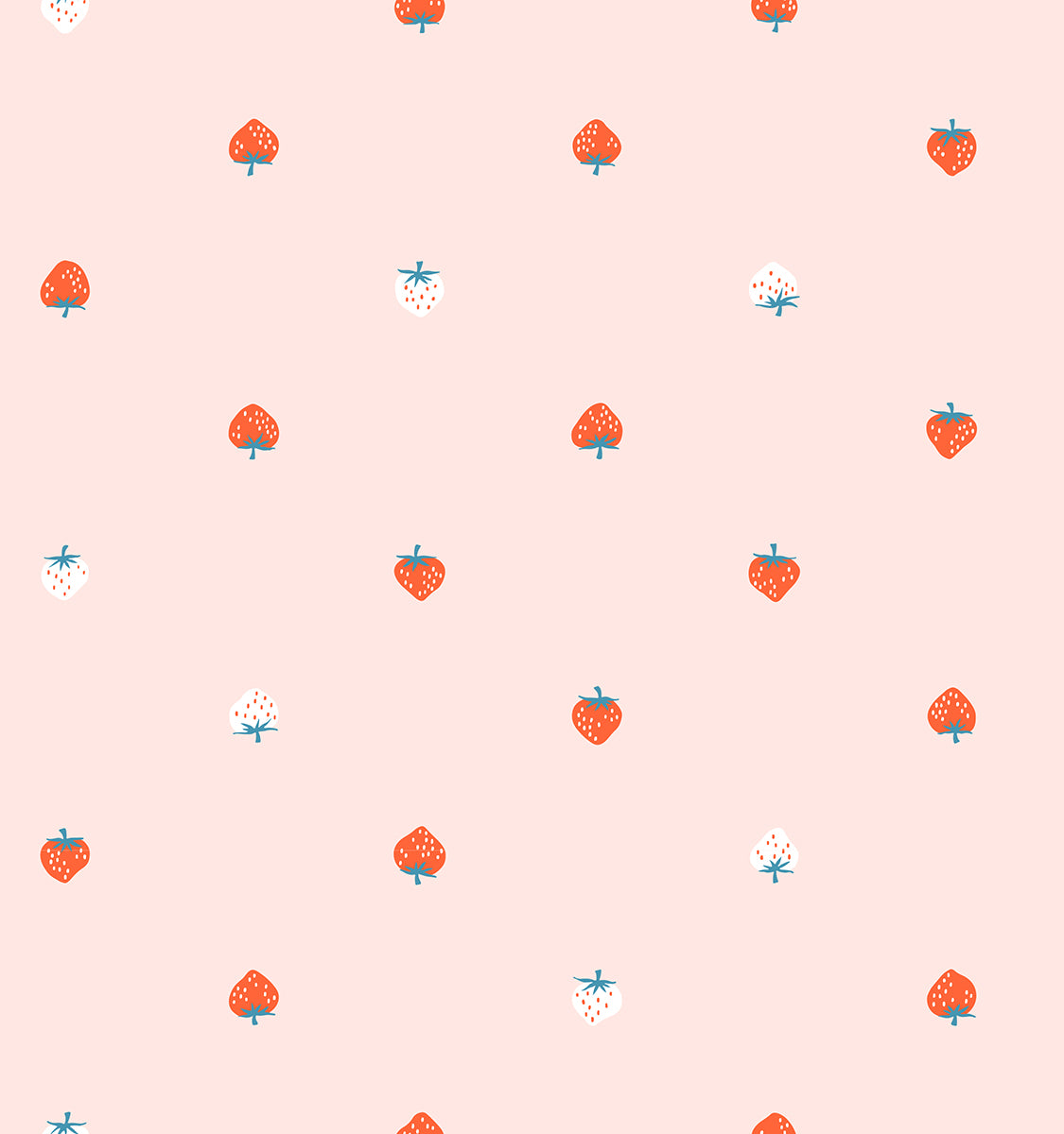 Strawberry *LAWN* in Pale Pink - Strawberry Collection by Kimberly Kight