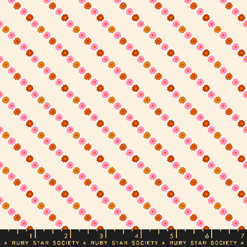 Garland Stripe Floral in Natural - Ooh Lucky Lucky