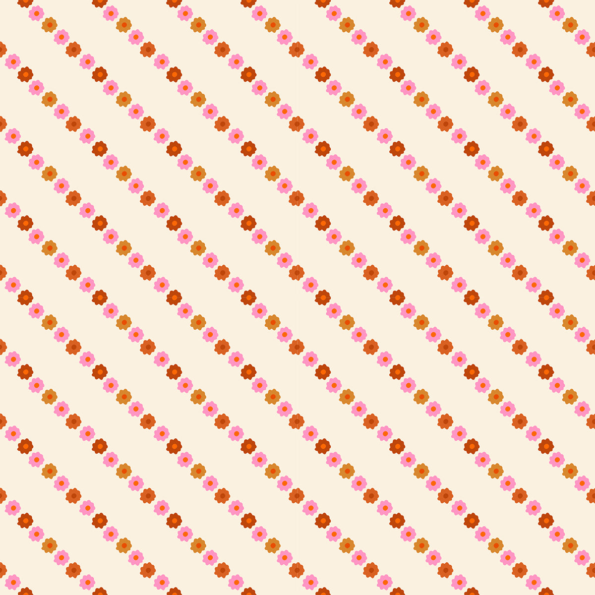 Garland Stripe Floral in Natural - Ooh Lucky Lucky