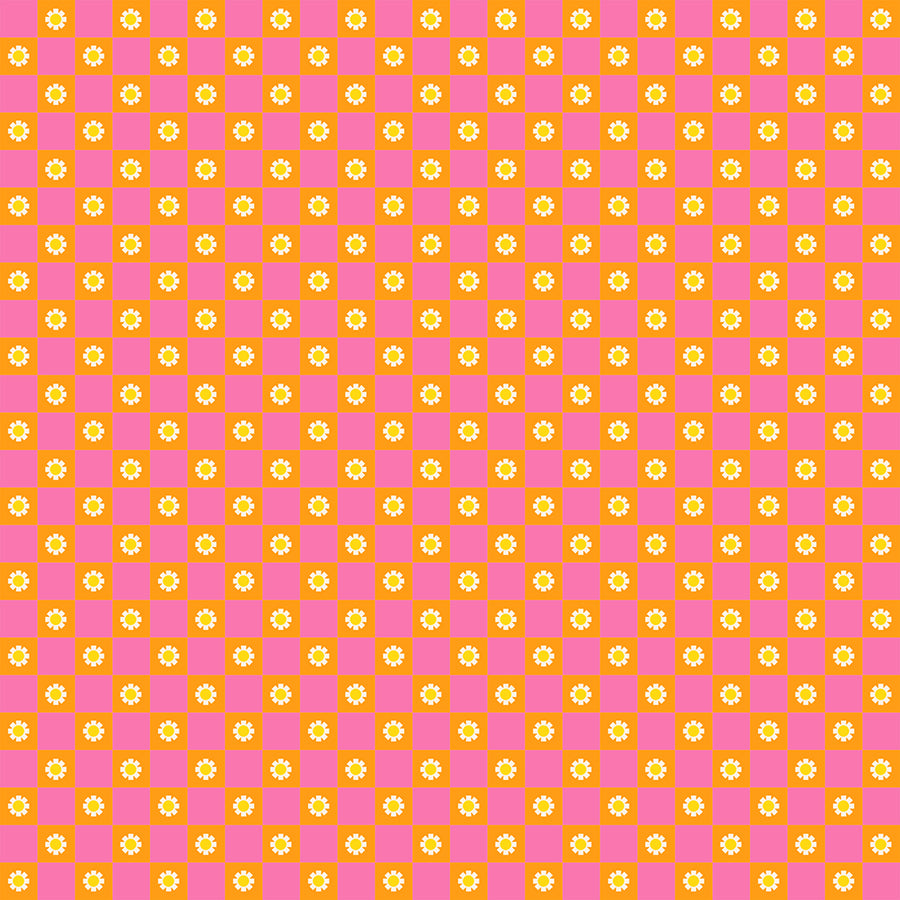 Flower Check Orange - Animal Animal Collaborative Collection