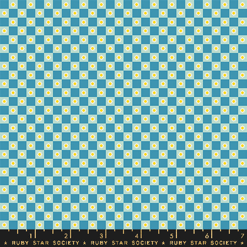 Flower Check Vintage Blue - Animal Animal Collaborative Collection