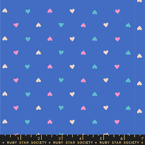 Ditsy Hearts in Lapis - Best Day Ever Collection by Melody Miller