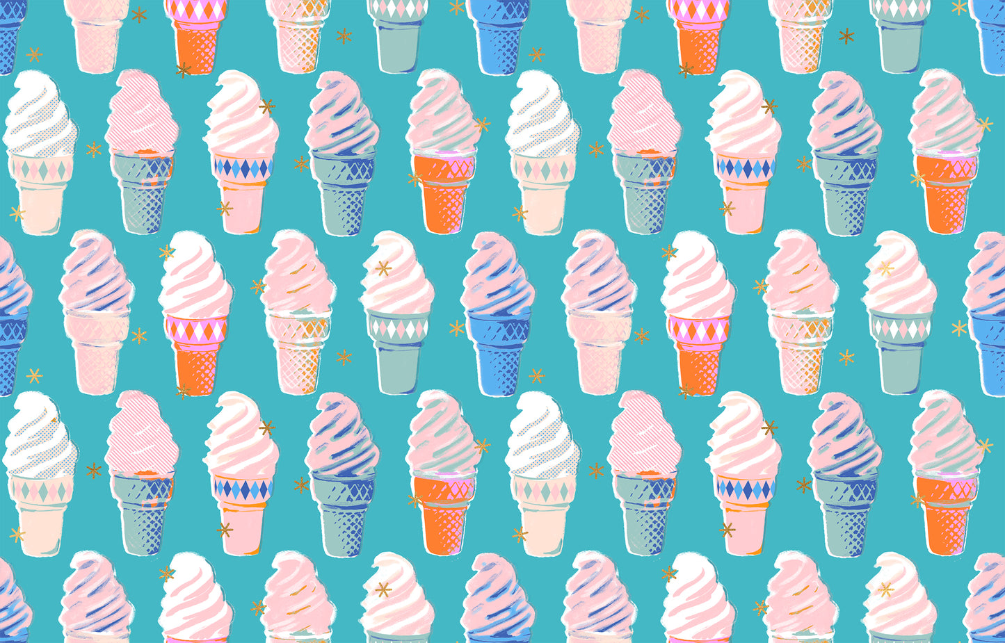 Ice Cream in Metallic Turquiose - Best Day Ever by Melody Miller