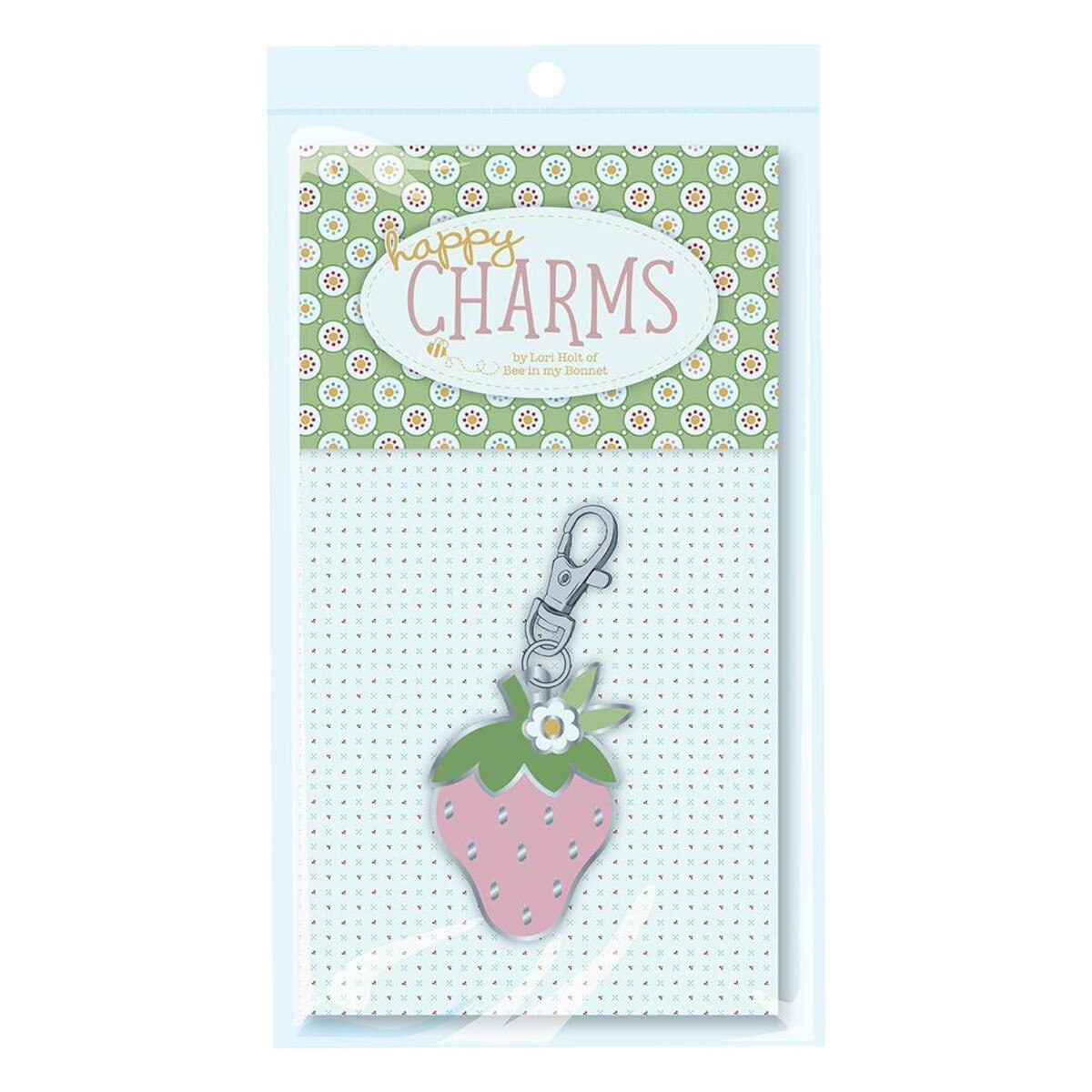 Happy Strawberry Enamel Charm by Lori Holt from Riley Blake Designs