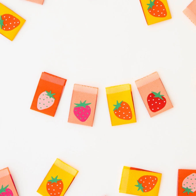 Strawberry Multipack - Sarah Hearts Woven Labels