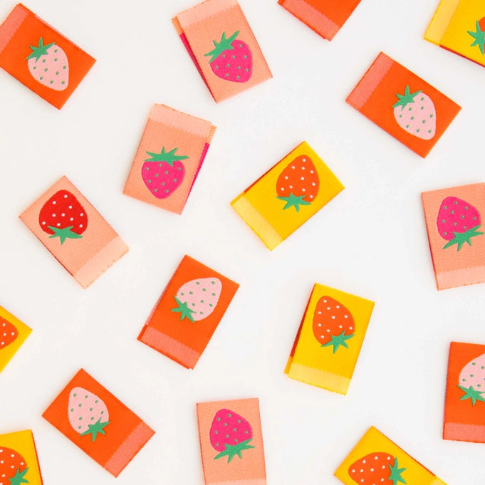 Strawberry Multipack - Sarah Hearts Woven Labels