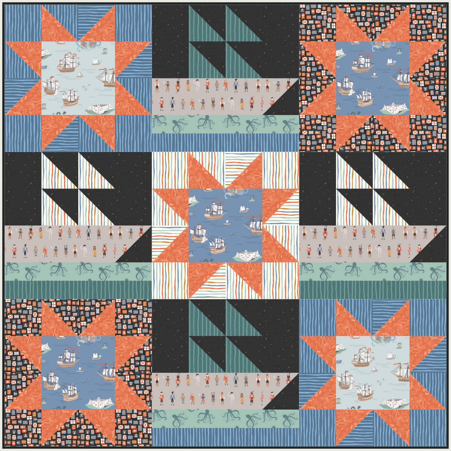 Twinkle Boat Baby/Toddler Quilt Kit- Hoist the Sails - Pirate Themed