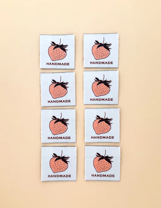 Peach Strawberry Woven Labels by Minki Kim