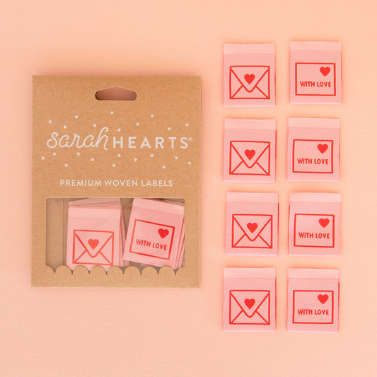 With Love Envelope Woven Labels Tags by Sarah Hearts