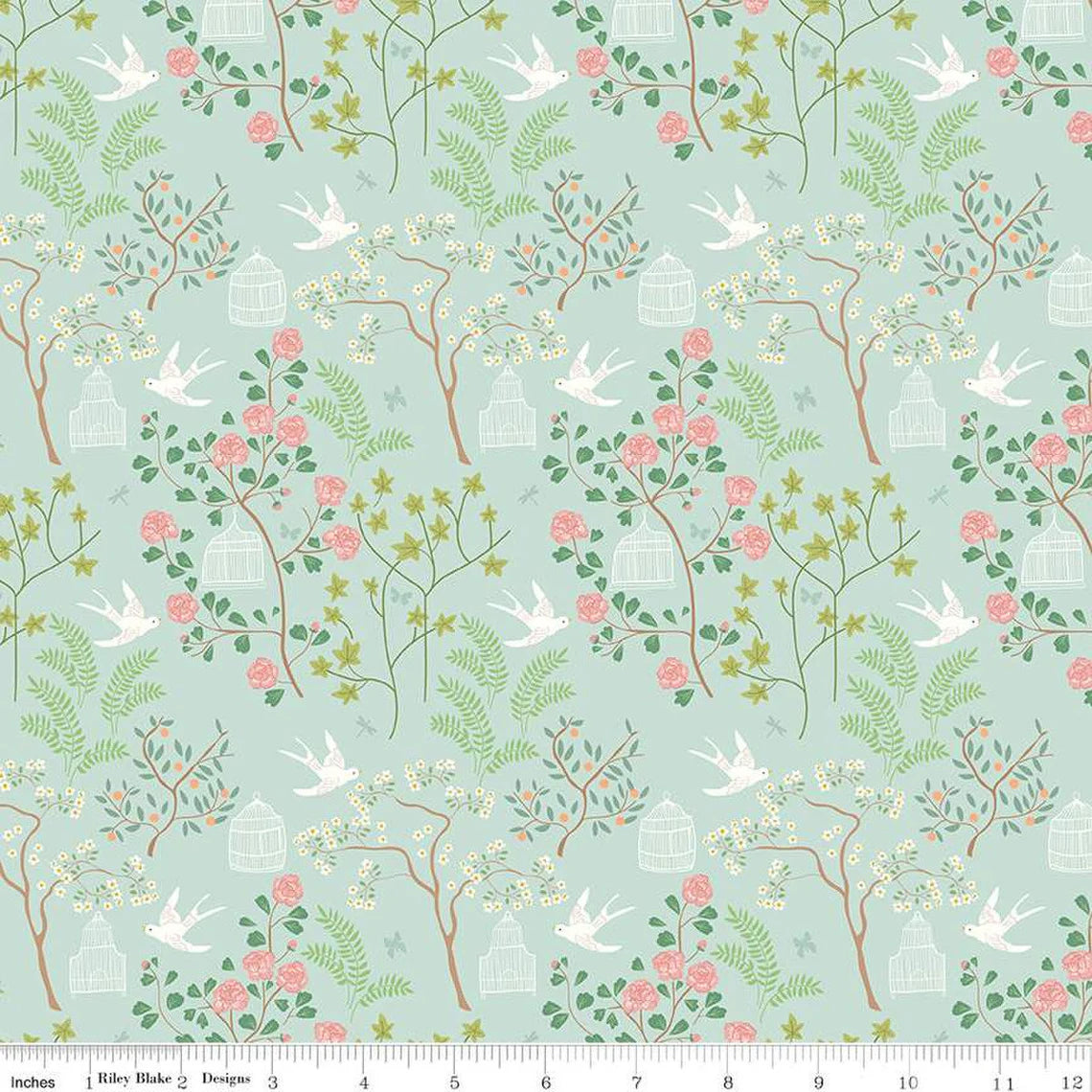Emma Mint Birdcage - Riley Blake Designs - *OOP
