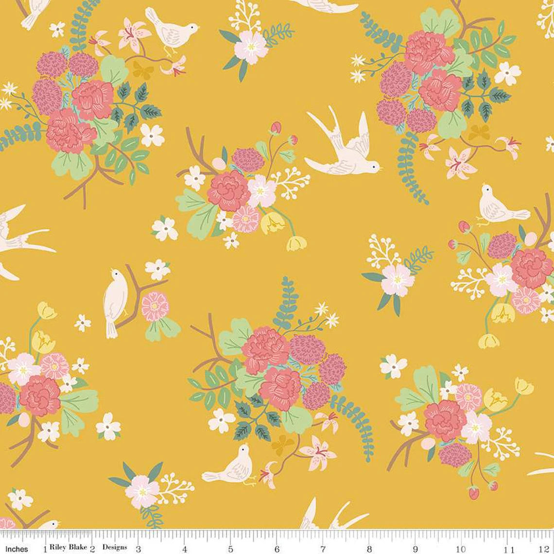 Emma Honey Main Floral - Riley Blake Designs - *OOP