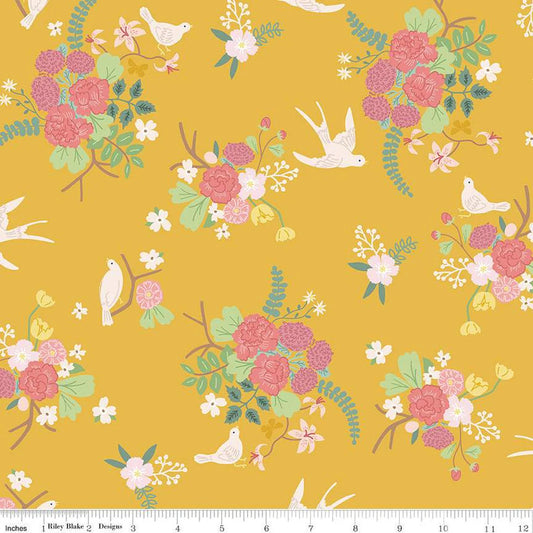 Emma Honey Main Floral - Riley Blake Designs - *OOP
