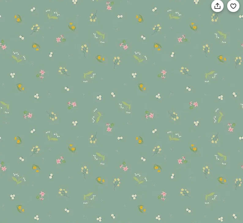 Emma Dark Green Ditzy Floral - Riley Blake Designs - *OOP