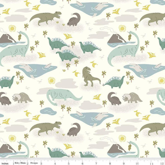 Roar Cream Main Dinosaur Print - Riley Blake Designs - *OOP