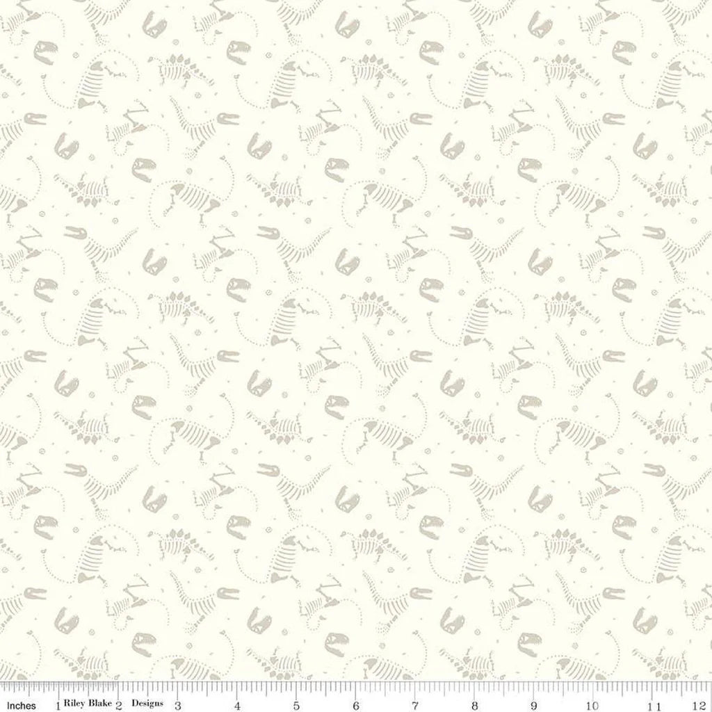 FQ - Roar Cream Dino Bones - Riley Blake Designs - *OOP