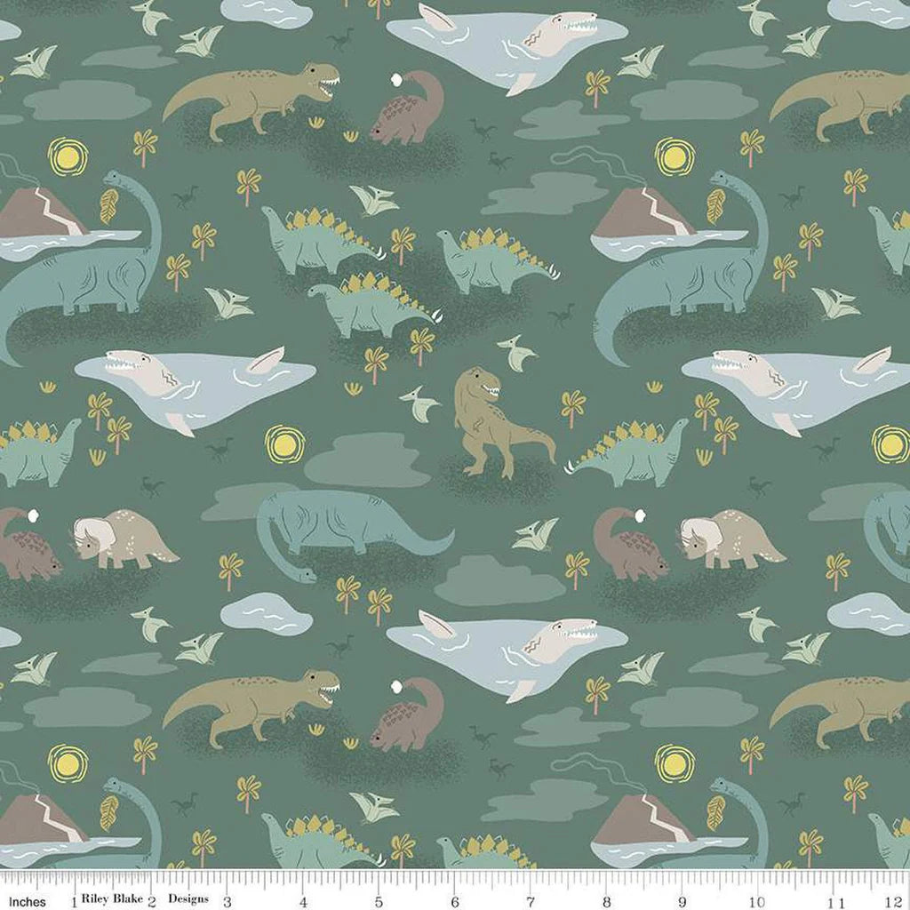 Roar Green Main Dinosaur Print - Riley Blake Designs - *OOP