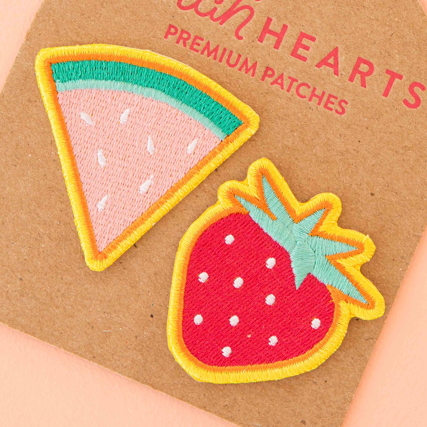 Embroidered Patches - Watermelon & Strawberry - 2 Pack by Sarah Hearts