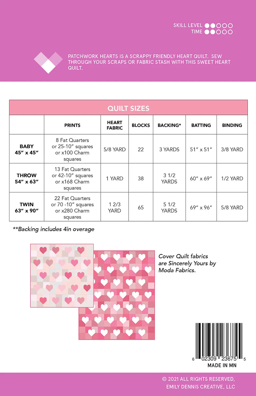 Patchwork Hearts Quilt Pattern by Emily Dennis