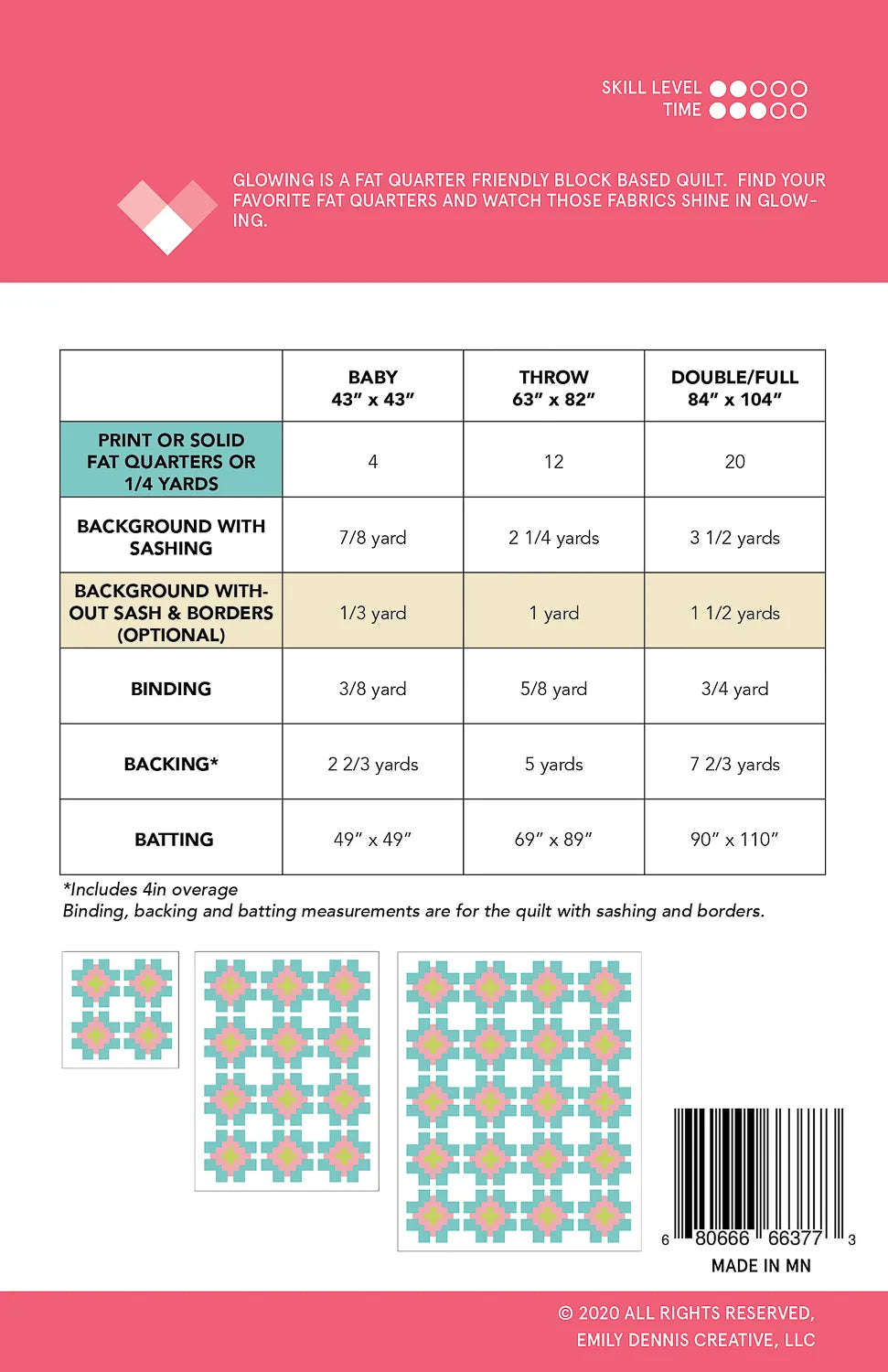 Glowing Quilt Pattern by Emily Dennis